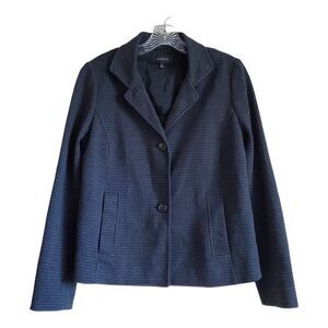 TALBOTS Women S Blazer Jacket Houndstooth Black Gray Button Up Classic Bust 36"